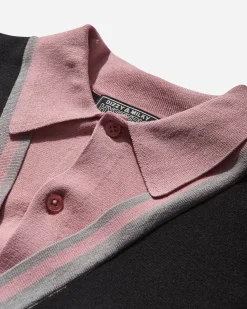 Hysteric Glamour Knitwear^Men's Hysteric Embroidered Collared Sweater Black / Pink