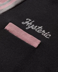 Hysteric Glamour Knitwear^Men's Hysteric Embroidered Collared Sweater Black / Pink