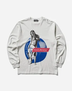 Hysteric Glamour T-Shirts^Men's Hysteric Motor Girl Longsleeve T-Shirt Dirty White