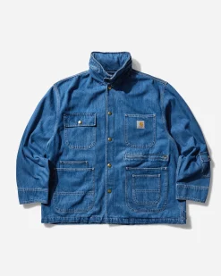 Carhartt WIP Coats And Jackets^Men's INVINCIBLE Max Denim Chore Coat Blue (Stone Washed)