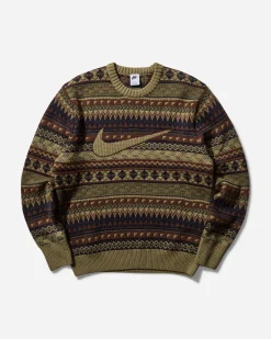 Nike Knitwear^Men's Isle Swoosh Jumper Neutral Olive