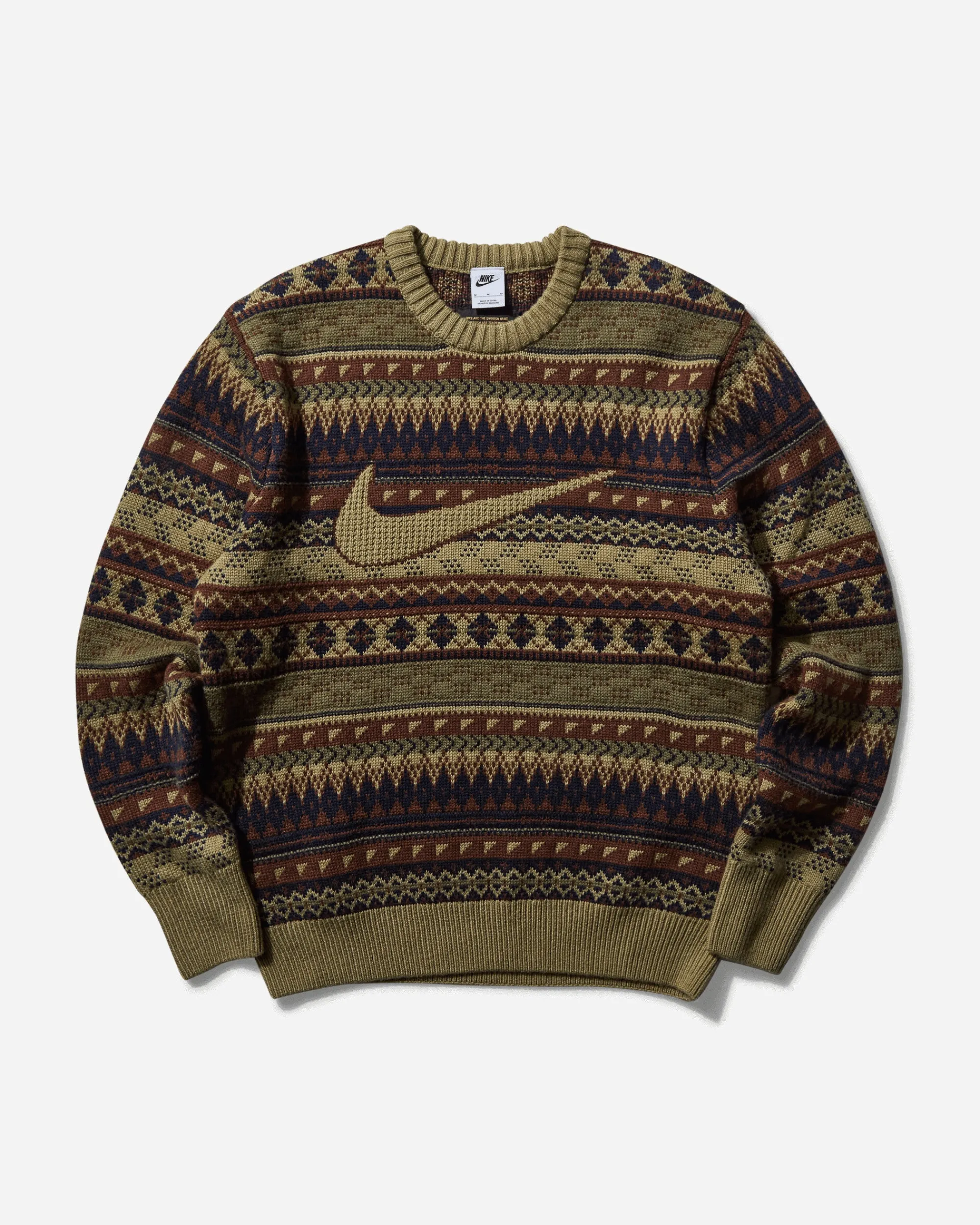 Nike Knitwear^Men's Isle Swoosh Jumper Neutral Olive