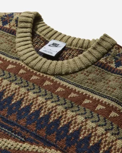 Nike Knitwear^Men's Isle Swoosh Jumper Neutral Olive