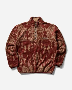 KAPITAL Sweatshirts^Men's Java Kasuri Fleece Pullover Fleece Pullover Red