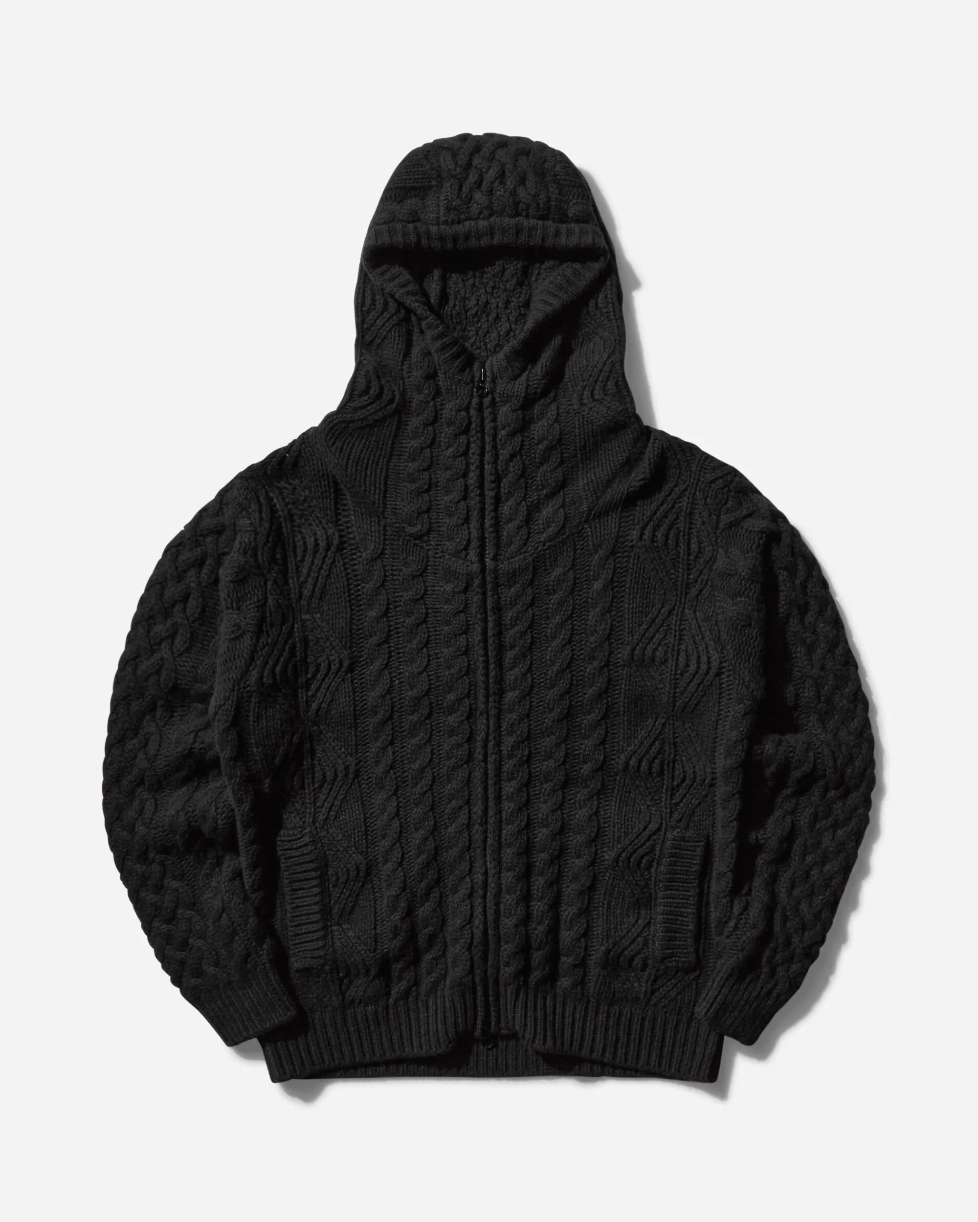 C.P. Company Knitwear^Men's Lambswool GRS Hooded Zip Cardigan Black