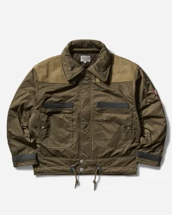 Cav Empt Coats And Jackets^Men's Leather Shoulder Bomber Jacket Khaki