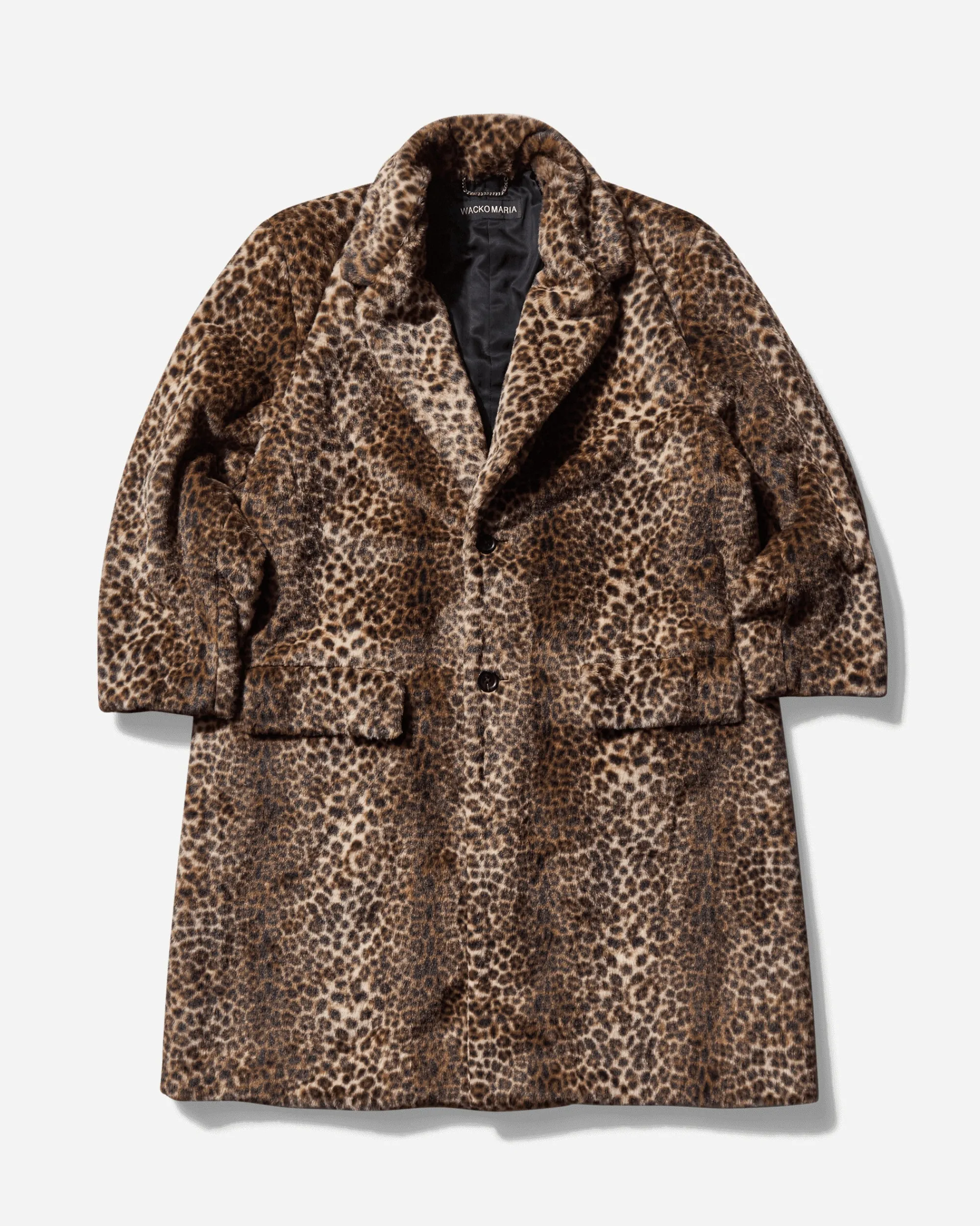 WACKO MARIA Coats And Jackets^Men's Leopard Faux Fur Chesterfield Coat Beige