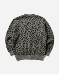 WACKO MARIA Knitwear^Men's Leopard Mohair Cardigan Grey