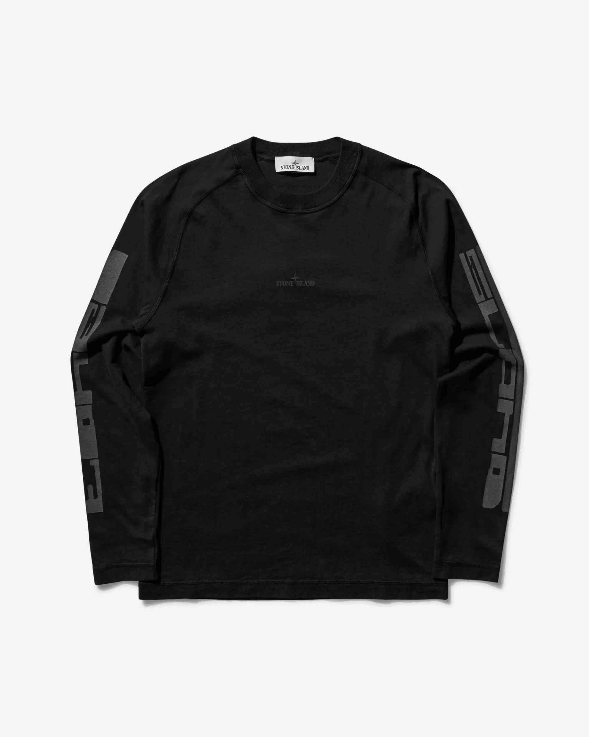 Stone Island T-Shirts^Men's Logo Printed Longsleeve T-Shirt Black