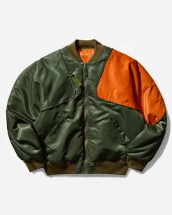 KAPITAL Coats And Jackets^Men's MA-1 Nylon Sham Bomber Jacket Khaki