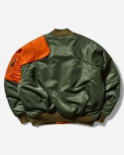 KAPITAL Coats And Jackets^Men's MA-1 Nylon Sham Bomber Jacket Khaki