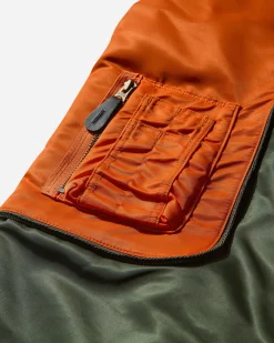 KAPITAL Coats And Jackets^Men's MA-1 Nylon Sham Bomber Jacket Khaki