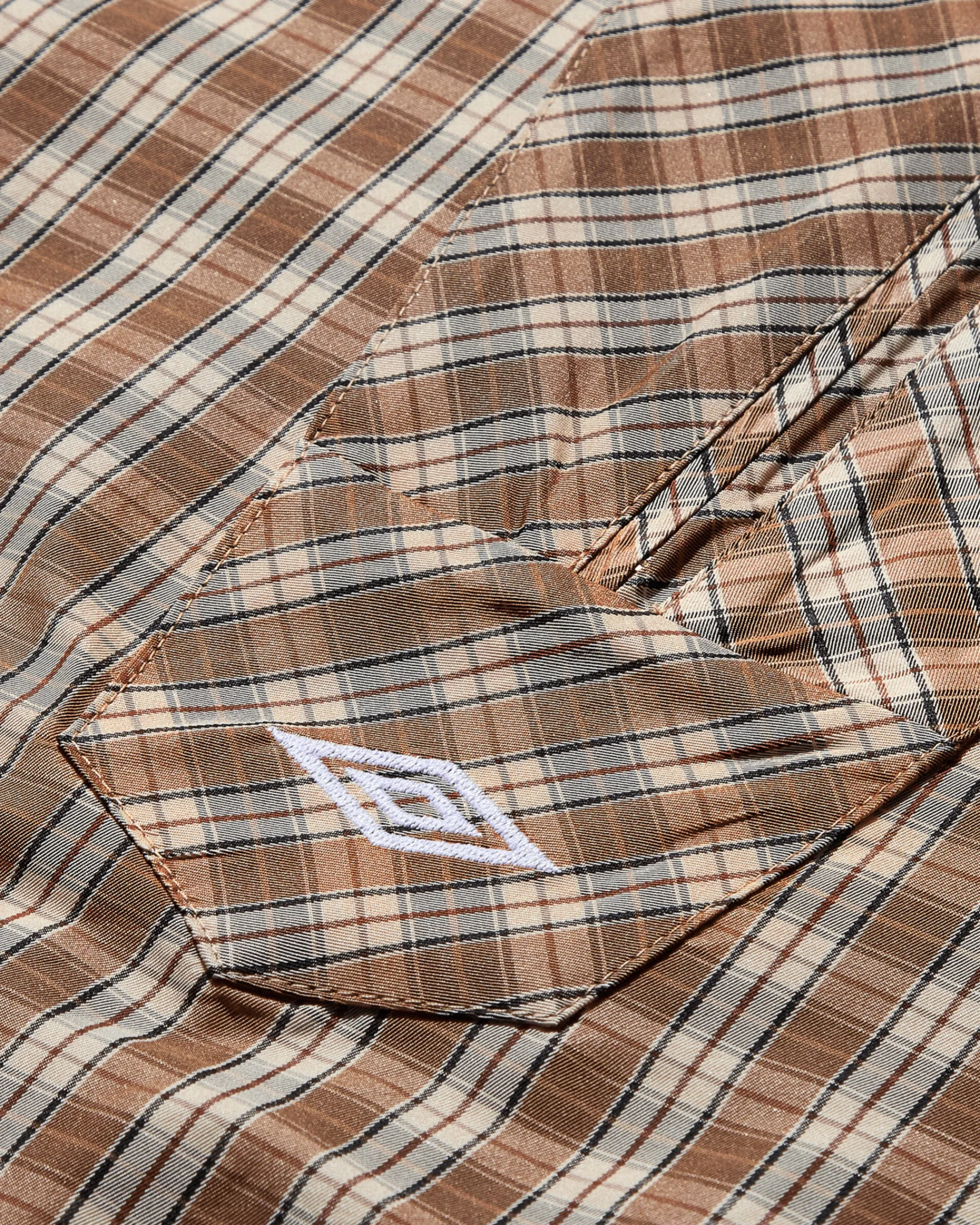Umbro Shirts^Men's Masked Hood Plaid Overshirt Brown / Beige