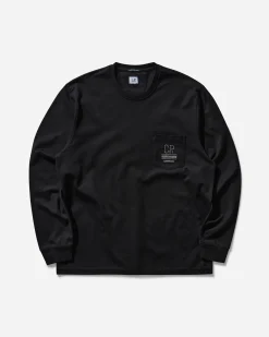 C.P. Company T-Shirts^Men's Mercerized 30/2 Jersey Twisted Longsleeve T-Shirt Black