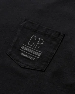 C.P. Company T-Shirts^Men's Mercerized 30/2 Jersey Twisted Longsleeve T-Shirt Black