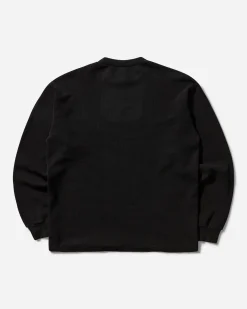 aNYthing T-Shirts^Men's Midtown Logo Waffle Knit Top Black