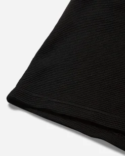 aNYthing T-Shirts^Men's Midtown Logo Waffle Knit Top Black