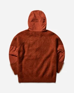 and wander Sweatshirts^Men's Mohair Wool Knit Hoodie Orange