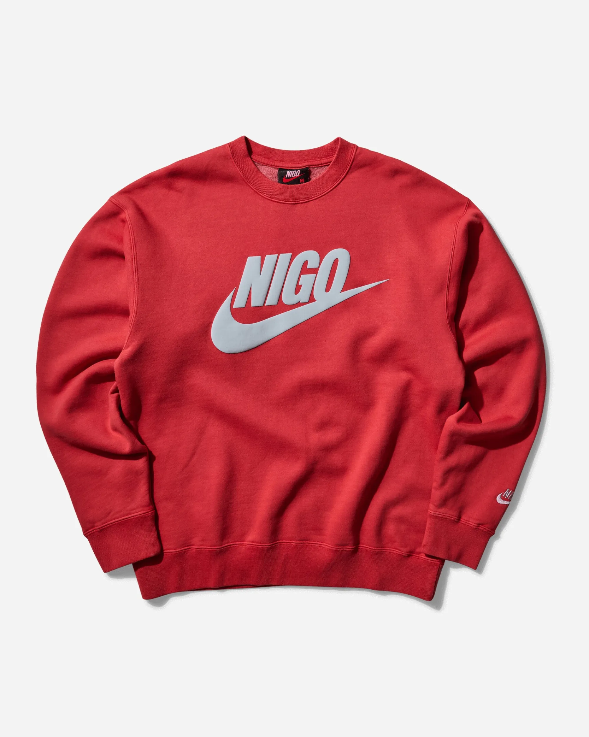 Nike Sweatshirts^Men's Nigo Fleece Crewneck Sweatshirt Gym Red / Wolf Grey