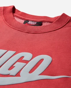 Nike Sweatshirts^Men's Nigo Fleece Crewneck Sweatshirt Gym Red / Wolf Grey