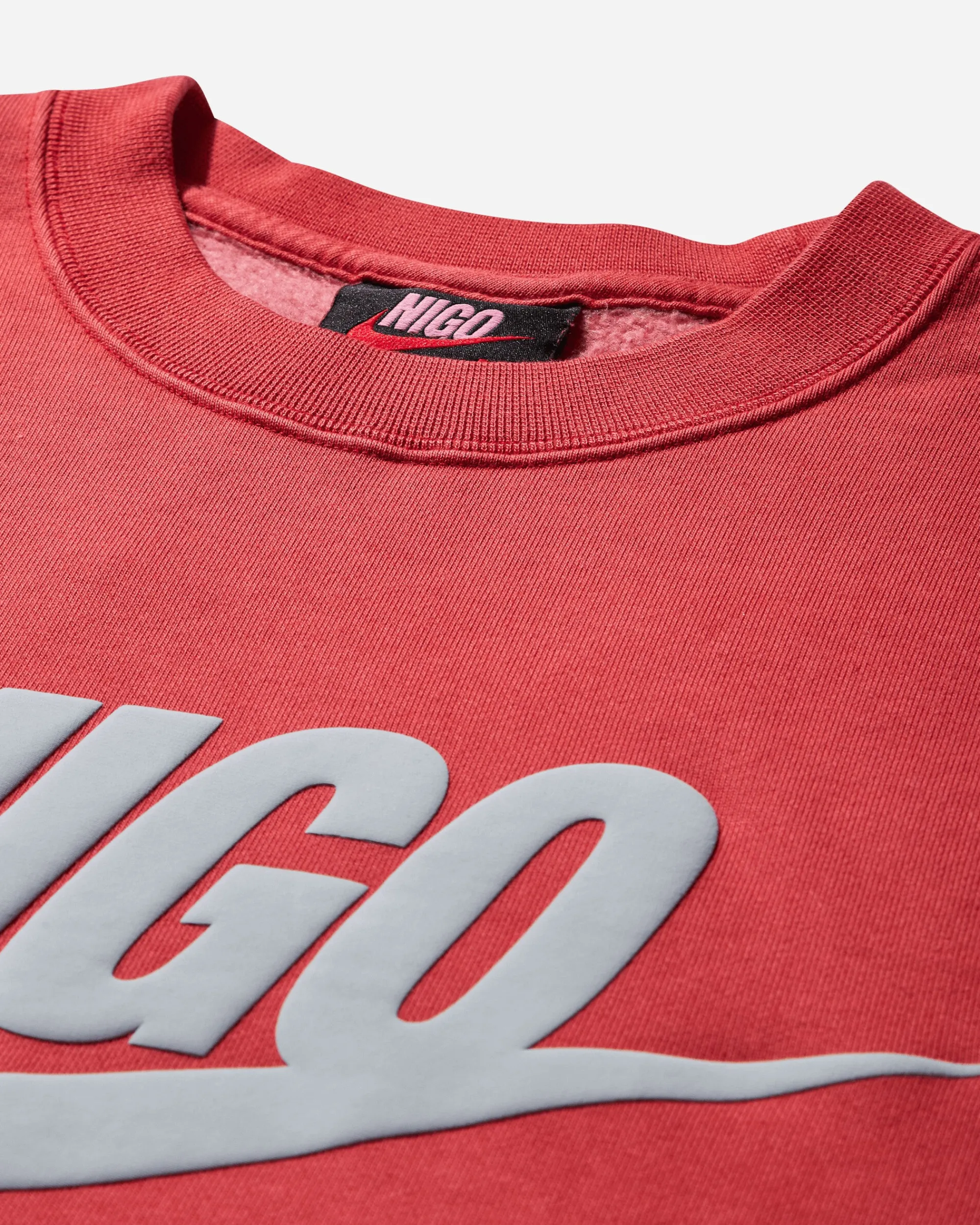 Nike Sweatshirts^Men's Nigo Fleece Crewneck Sweatshirt Gym Red / Wolf Grey