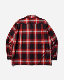 WACKO MARIA Shirts^Men's Ombre Check Open Collar Longsleeve Shirt (Type-1) Red