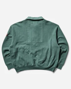 Cav Empt Sweatshirts^Men's Overdye Collared Half Zip Sweatshirt Green