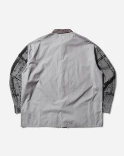 Cav Empt Shirts^Men's Overdye Grid Sleeve Big Shirt Grey