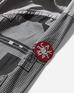 Cav Empt Shirts^Men's Overdye Grid Sleeve Big Shirt Grey