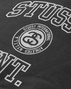 Stüssy Sweatshirts|Sweatshirts^Men's Overlock Varsity Raglan Crewneck Sweatshirt Washed Black