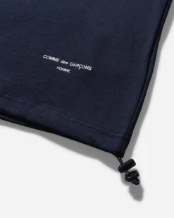 Comme Des Garçons Homme T-Shirts^Men's Oversized Drawstring Logo T-Shirt Navy