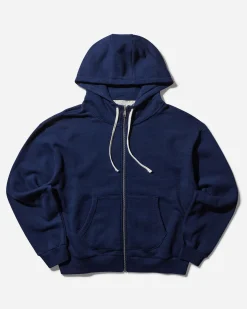 Brain Dead Sweatshirts^Men's Padded Elbow Zip-Up Hoodie Indigo