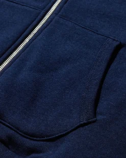 Brain Dead Sweatshirts^Men's Padded Elbow Zip-Up Hoodie Indigo
