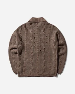 ROA Knitwear^Men's Polo Cable Knit Sweater Grey
