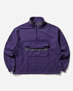 The Trilogy Tapes Sweatshirts^Men's Pulse Tape Funnel Neck Sweatshirt Purple