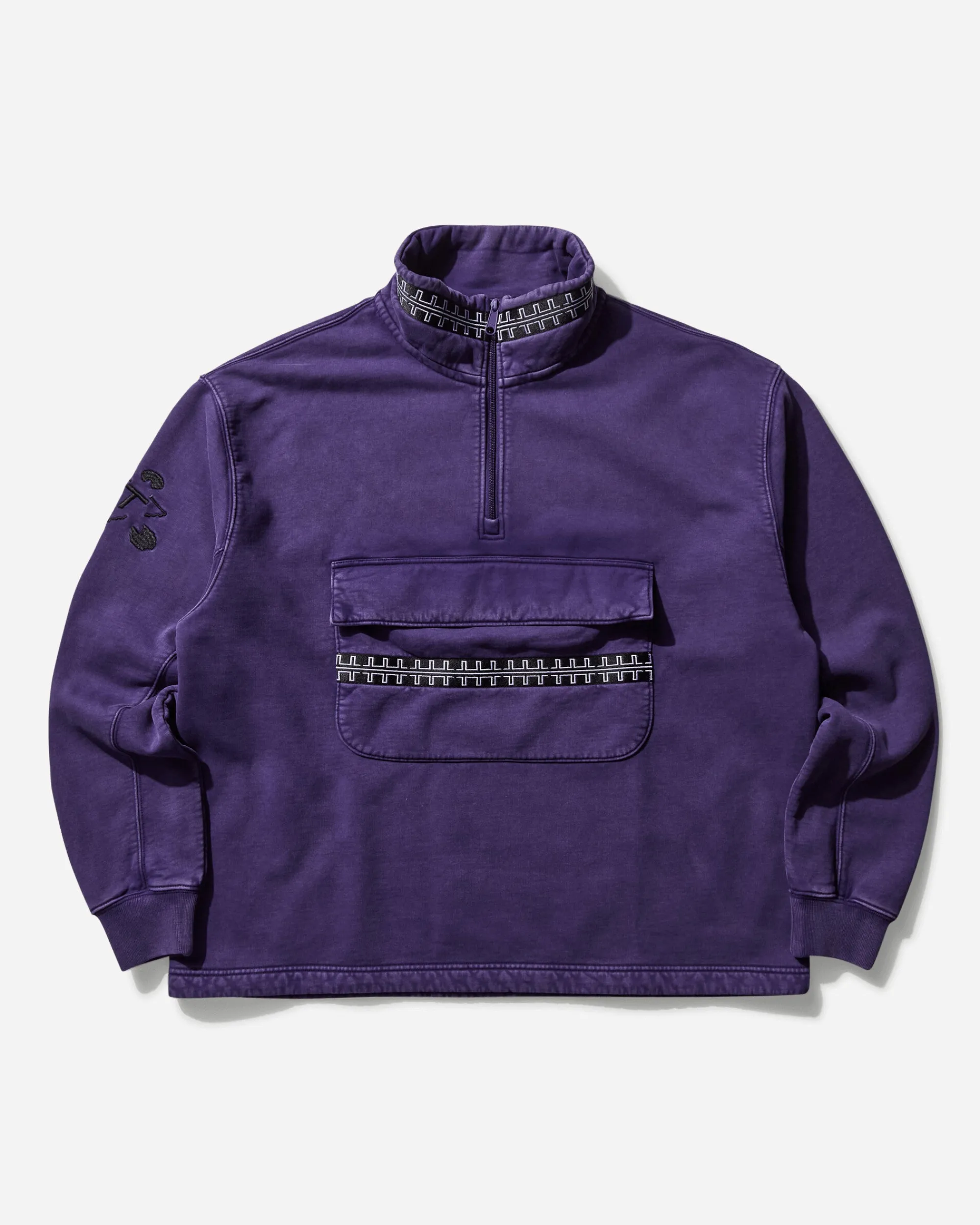 The Trilogy Tapes Sweatshirts^Men's Pulse Tape Funnel Neck Sweatshirt Purple