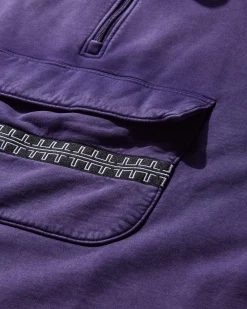 The Trilogy Tapes Sweatshirts^Men's Pulse Tape Funnel Neck Sweatshirt Purple