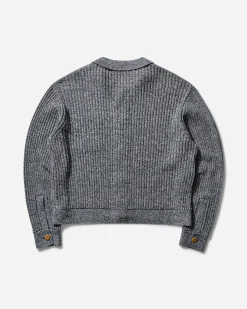 Brain Dead Knitwears|Knitwear^Men's Rib Knit Button Up Sweater Blue