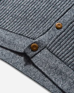 Brain Dead Knitwears|Knitwear^Men's Rib Knit Button Up Sweater Blue