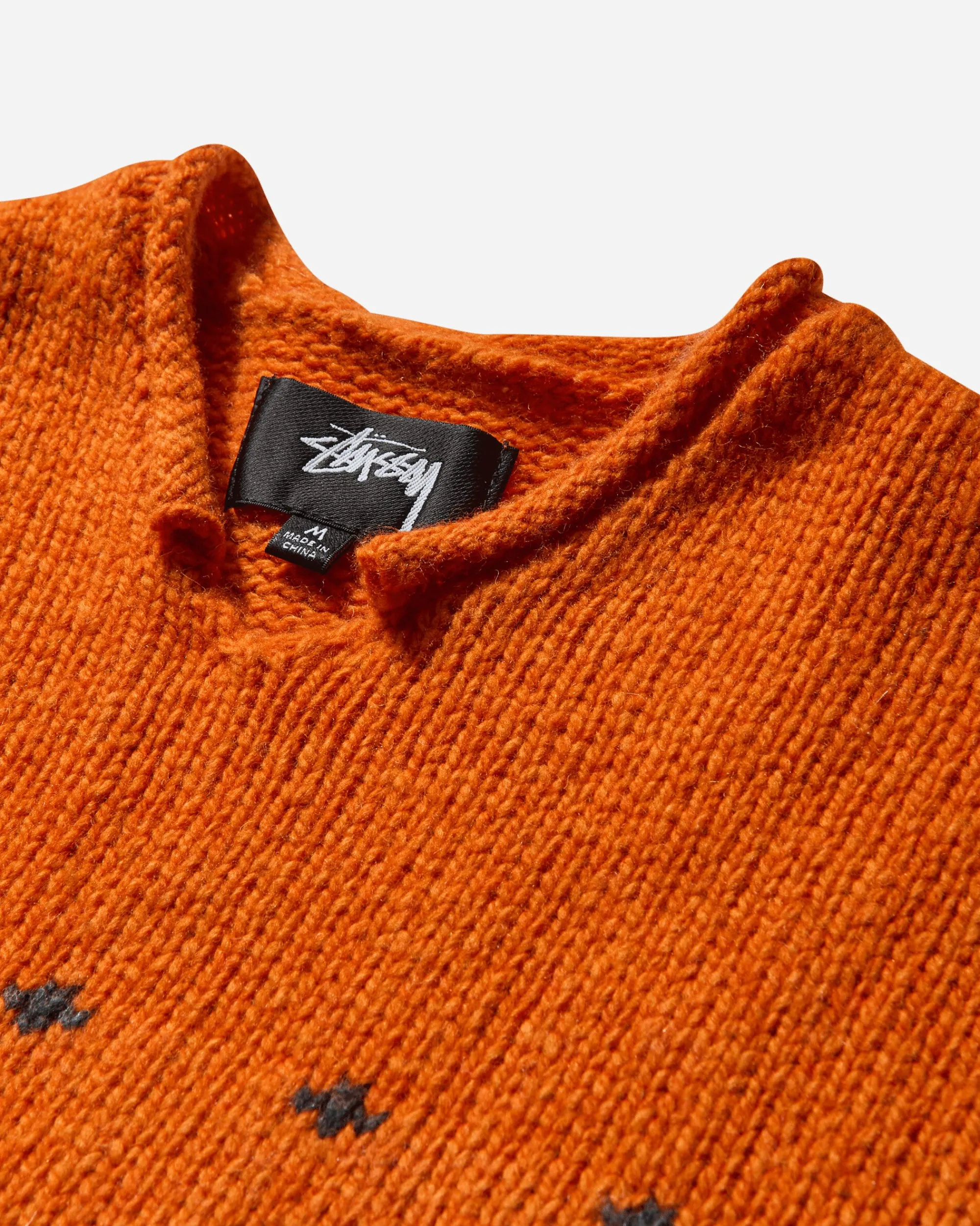 Stüssy Knitwears|Knitwear^Men's Roll Neck Fairisle Sweater Orange