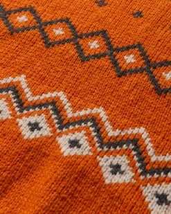 Stüssy Knitwears|Knitwear^Men's Roll Neck Fairisle Sweater Orange
