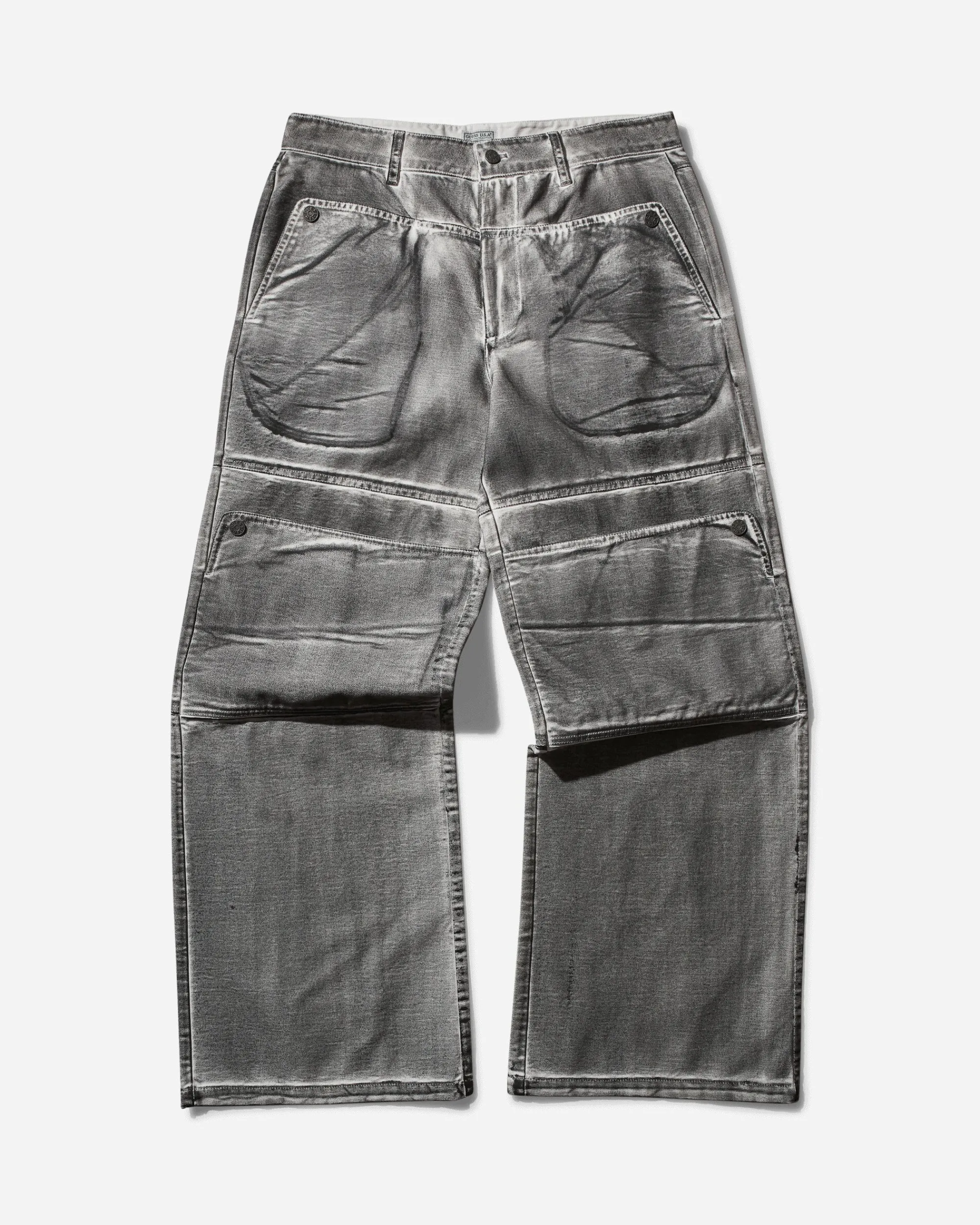 Guess USA Pants^Men's Screenprinted Cargo Pants Jet Black