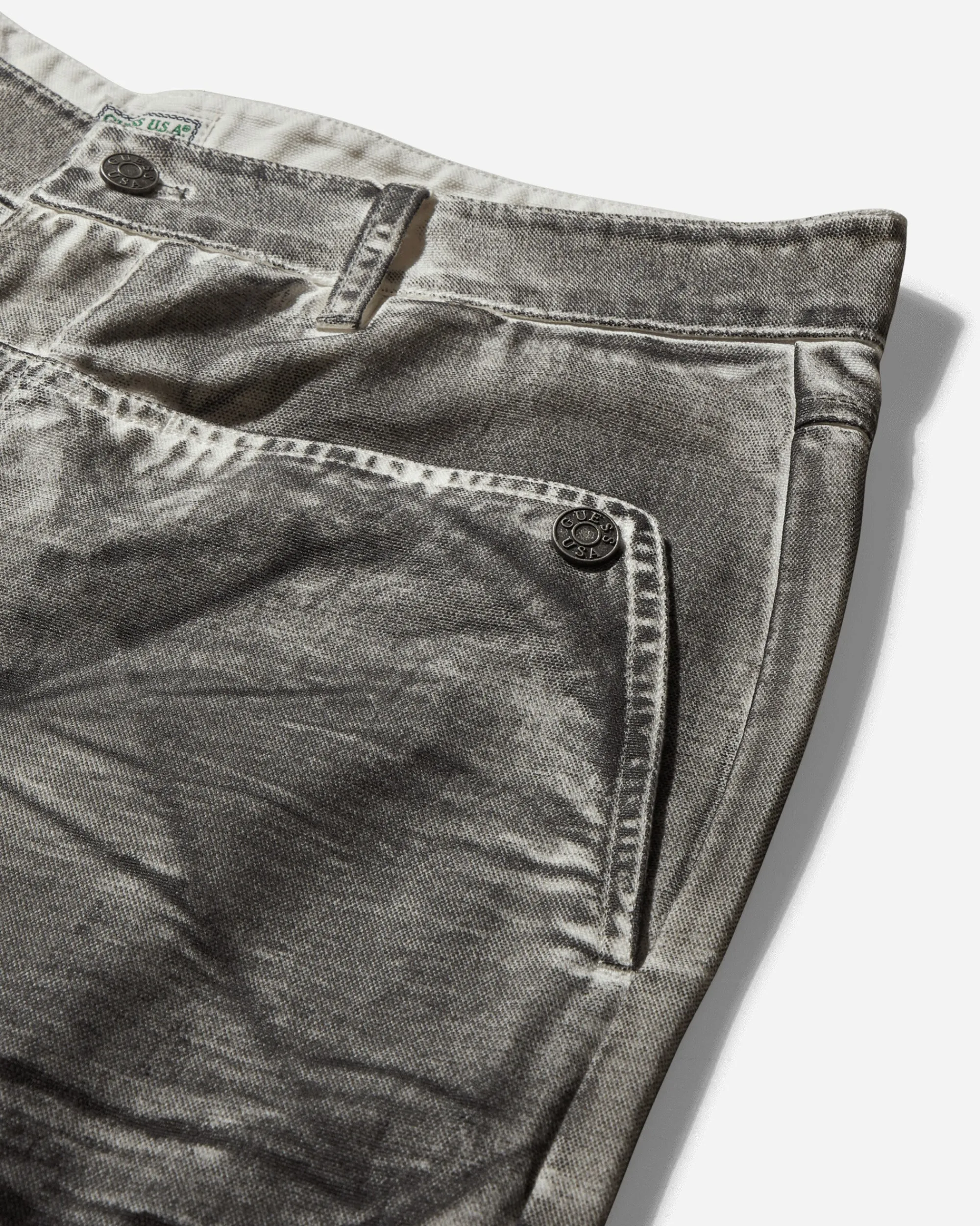 Guess USA Pants^Men's Screenprinted Cargo Pants Jet Black