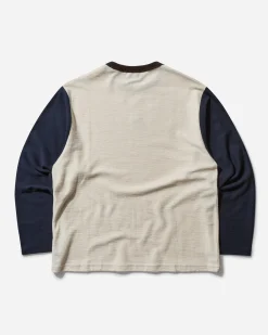 Brain Dead T-Shirts|T-Shirts^Men's Slubby Longsleeve Baseball T-Shirt Natural