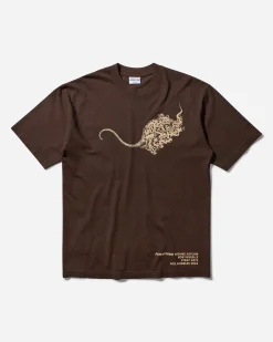 Stray Rats T-Shirts^Men's Smoking Rat T-Shirt Brown
