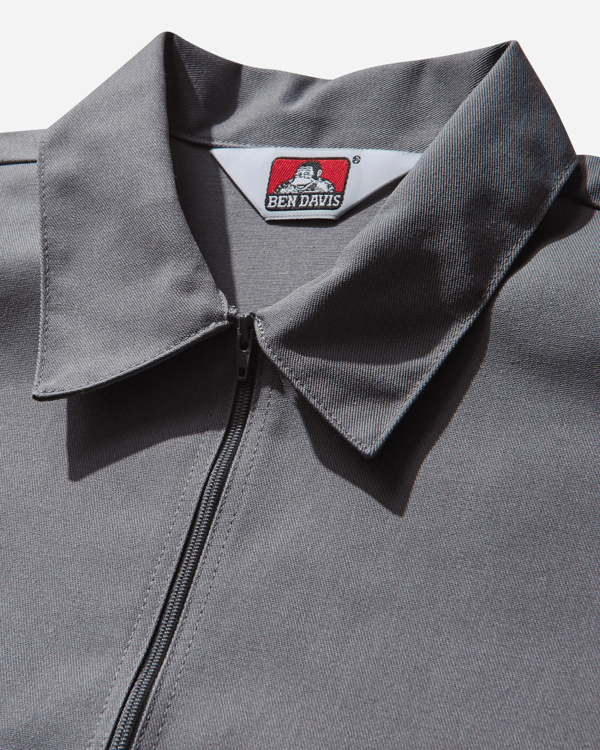 Ben Davis Shirts^Men's Solid 1/2 Zip Shortsleeve Shirt Light Grey