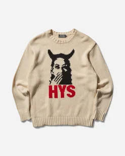 Hysteric Glamour Knitwear^Men's Speak No Evil Sweater Dirty White