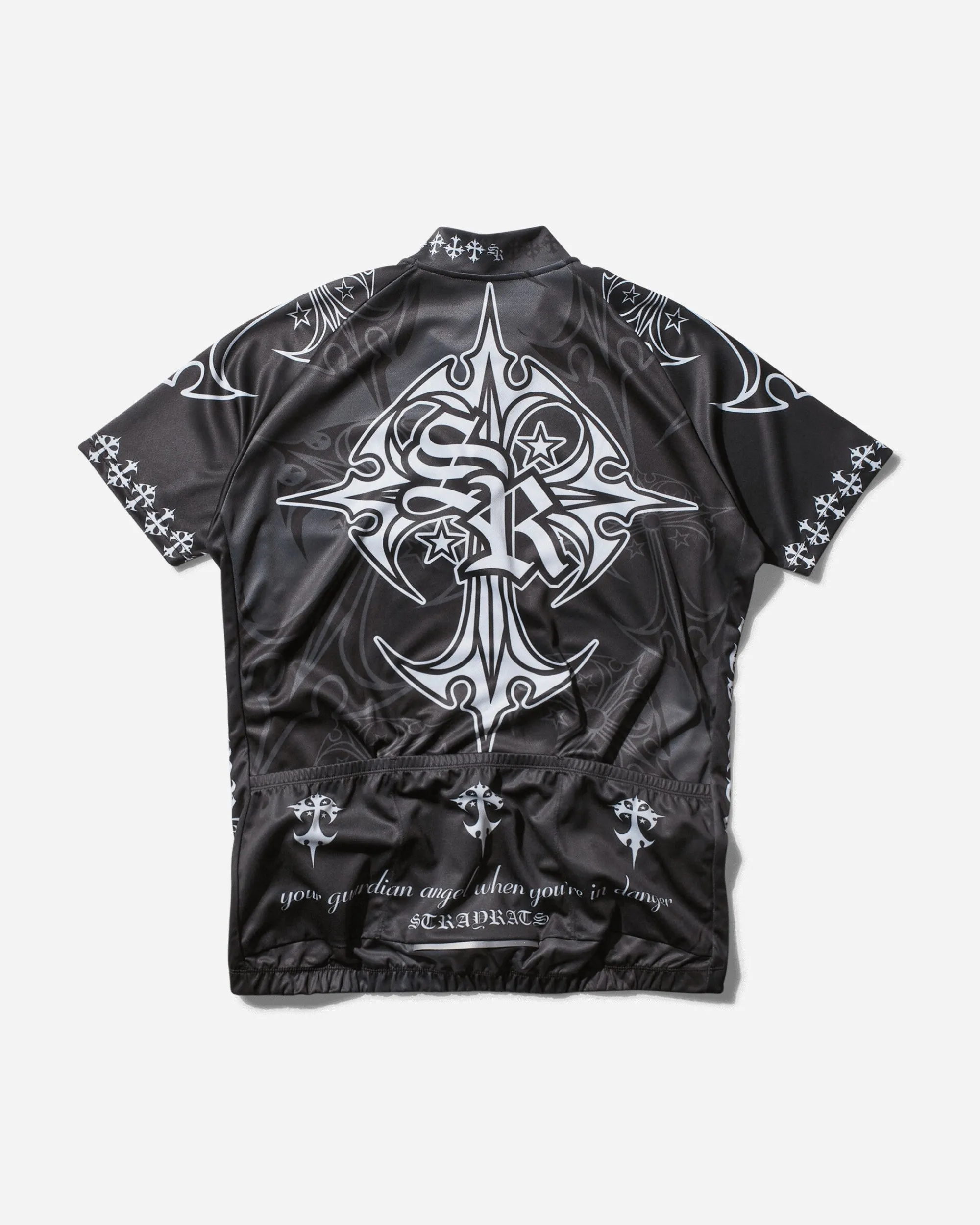 Stray Rats T-Shirts^Men's Star Cross Cycling Jersey Black