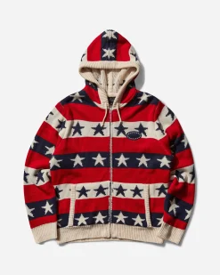 AFB Sweatshirts^Men's Star Knit Hoodie Red