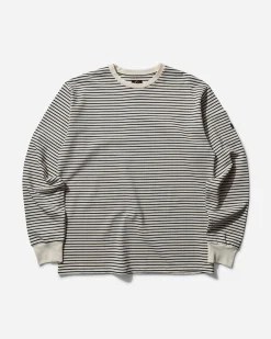 Needles T-Shirts|T-Shirts^Men's Stripe Crewneck Longsleeve T-Shirt White / Navy